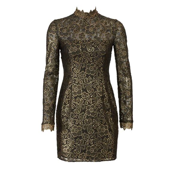 Rachel Zoe Black Gold Hunter Dress 6 - Picture 5 of 10